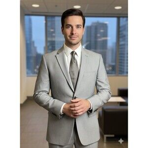 John Varvatos Blazer Jacket Mens 40R Gray Striped Cotton Lined Sport Coat NWOT